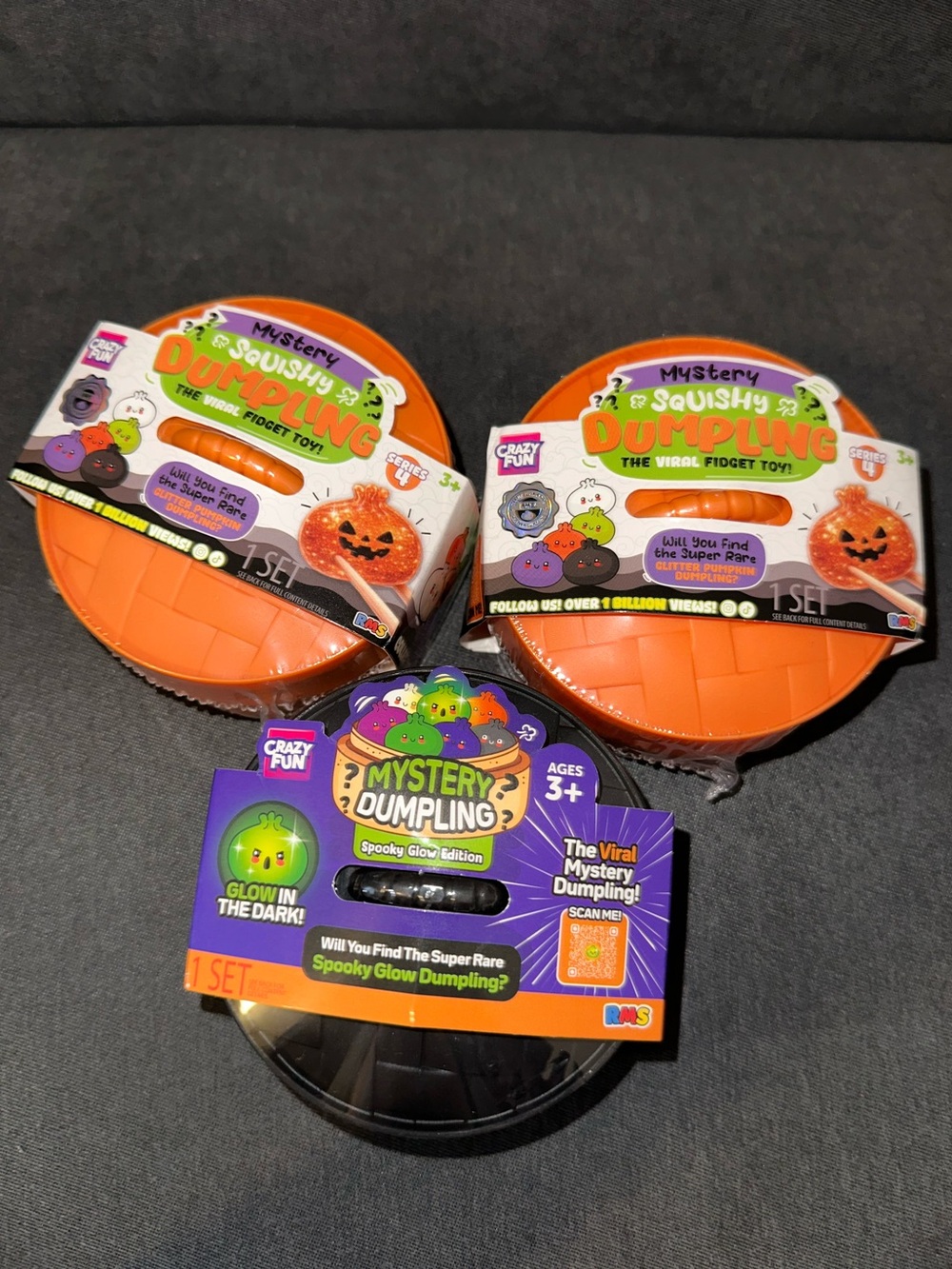 NEW RMS Crazy Fun Mystery Dumpling Bao Bun Squishy – Halloween Bundle (3 items)